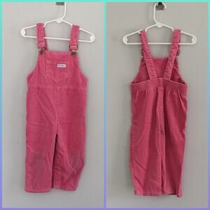 Vintage Carter's 24 Months Girls Pink Cordouy Overalls Made in USA